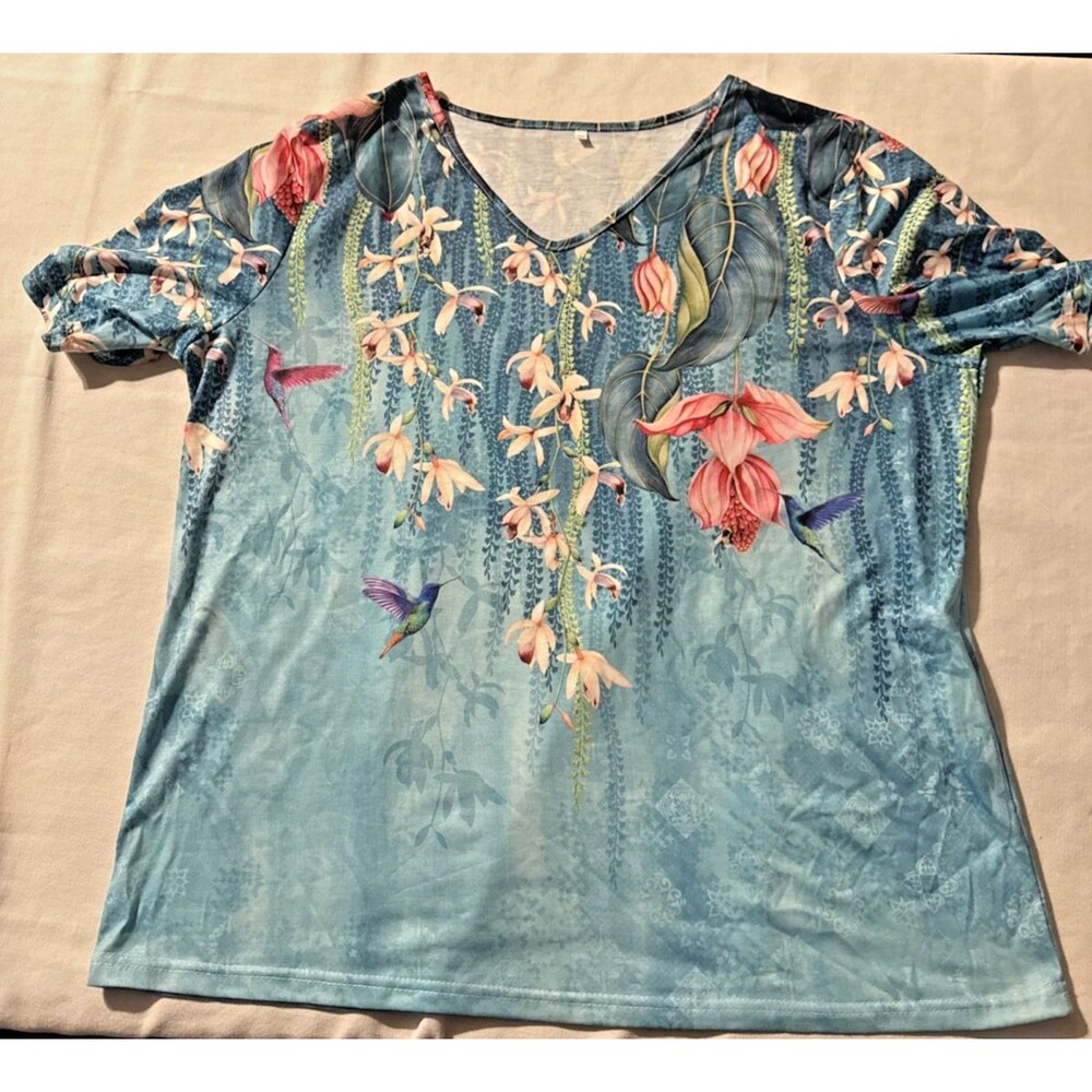 Women's Hummingbird Print T Shirt Size US Size (4XL fits Like a 2xL  Shirt